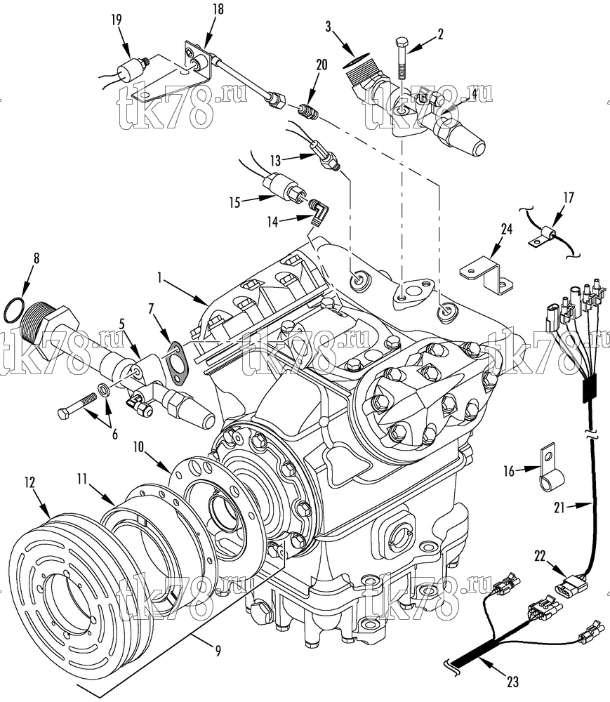 Каталог запчастей для Thermo King  COMPRESSOR GROUP (2C25335G15, KIT 700274)