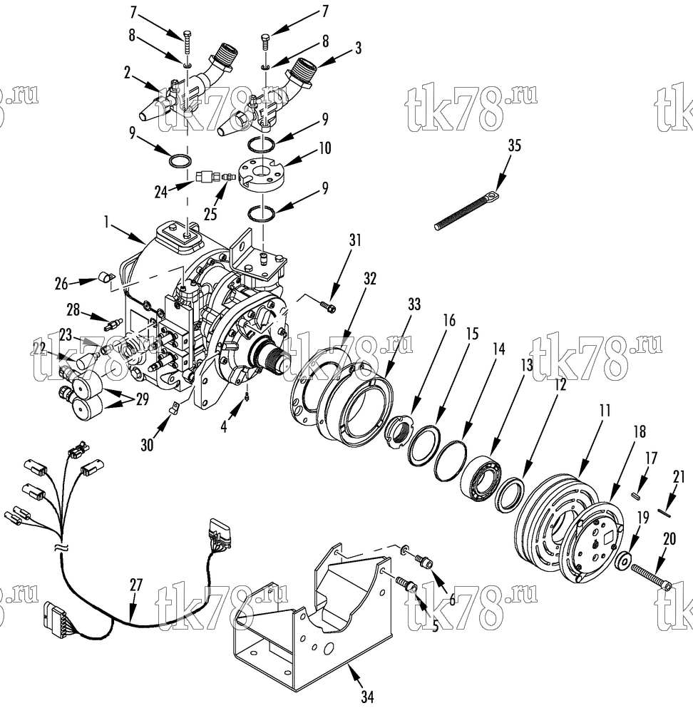 Каталог запчастей для Thermo King  COMPRESSOR GROUP (1E10663G02, KIT 700351)