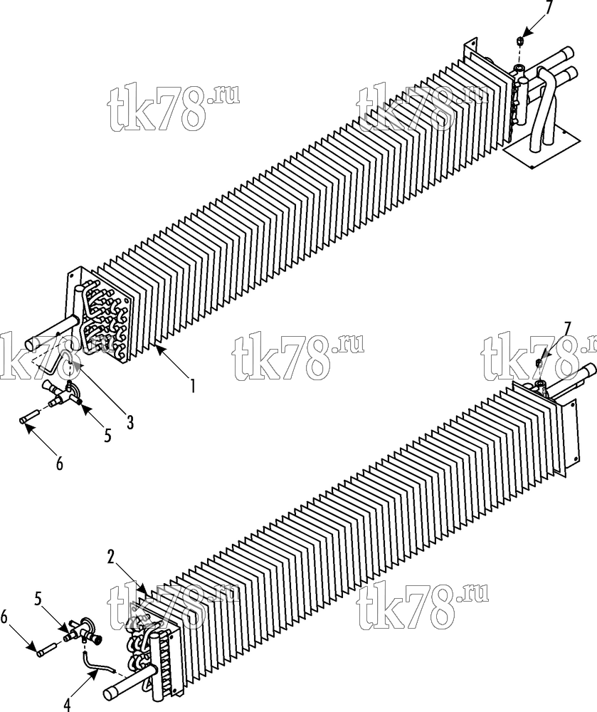 Каталог запчастей для Thermo King System Berkhof w/ATHENIA S700N SB-200 (900433) EVAPORATOR COIL/HEATER - CURBSIDE & ROADSIDE (S700)