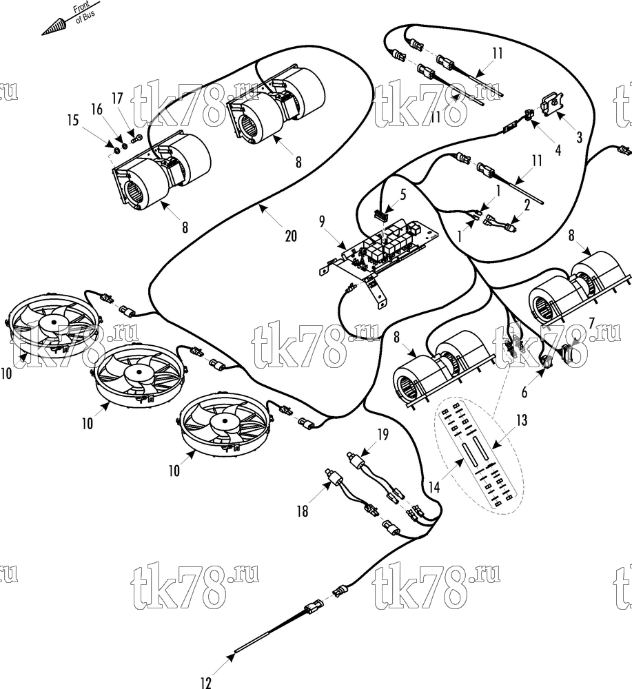Каталог запчастей для Thermo King ASR-140 ELECTRICAL COMPONENTS (INTERNAL)