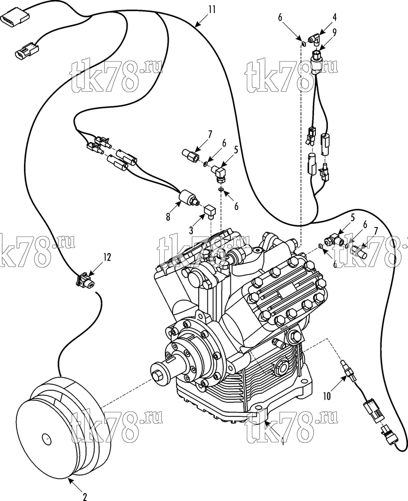 Каталог запчастей для Thermo King ASR-1400 COMPRESSOR GROUP (KIT 720855, 720856, 720857)