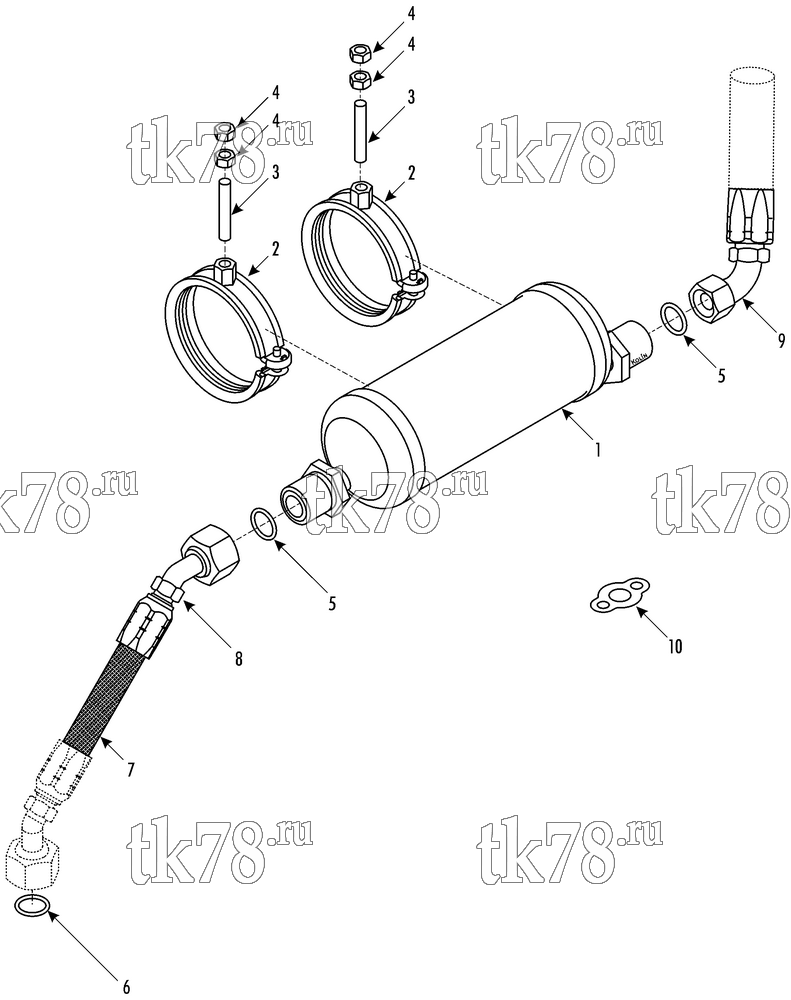Каталог запчастей для Thermo King ASR-1400 COMPRESSOR MUFFLER KIT (720698)