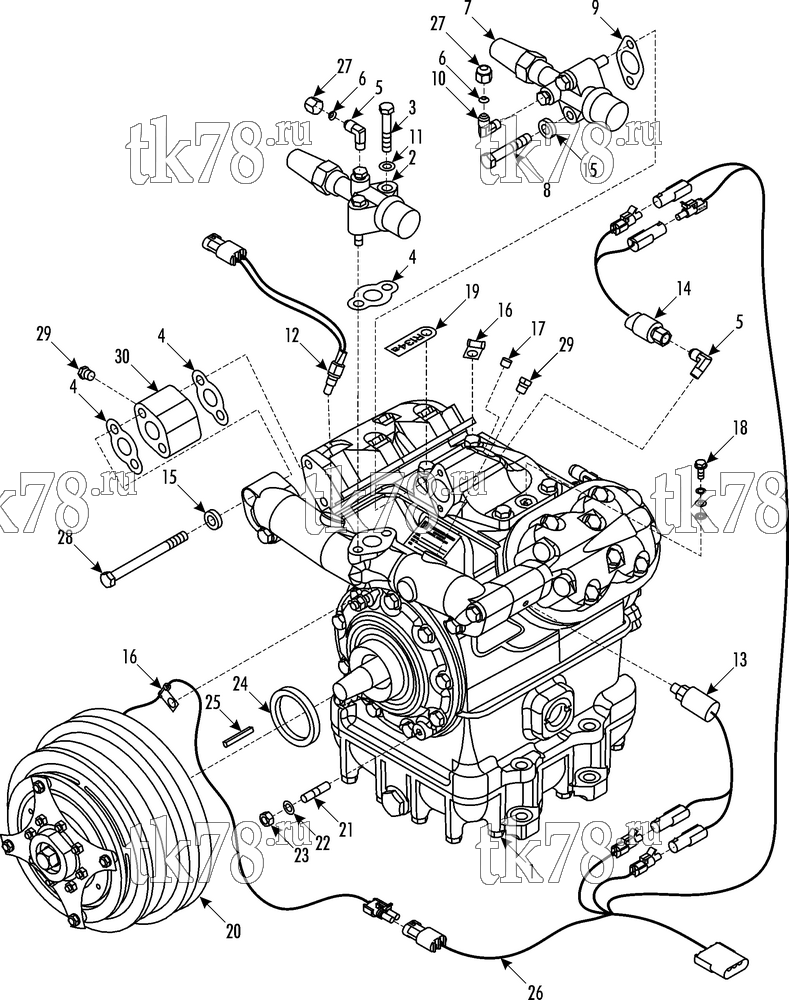 Каталог запчастей для Thermo King ASR-140 COMPRESSOR GROUP (KIT 720588)