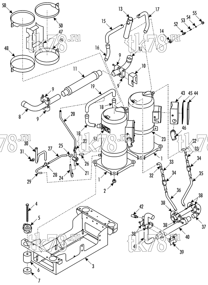 Каталог запчастей для Thermo King LRV-10T BOS COMPRESSOR SECTION
