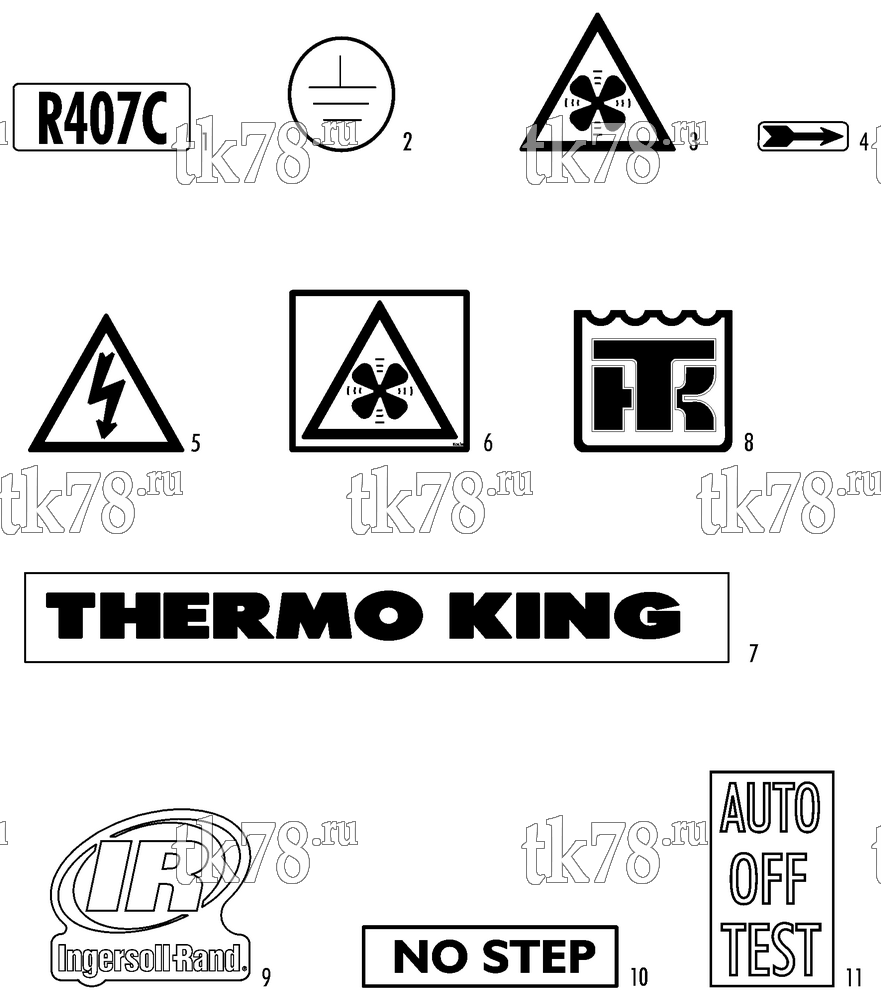 Каталог запчастей для Thermo King LRV-8T LA NAMEPLATES