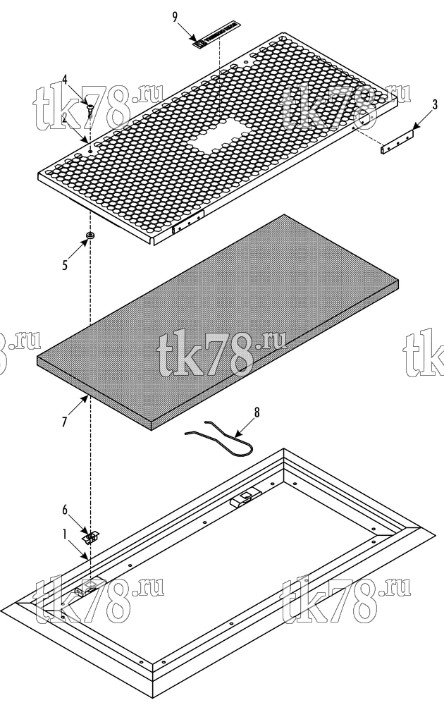 Каталог запчастей для Thermo King Shuttle SR 380 RETURN AIR GRILLE (700225)
