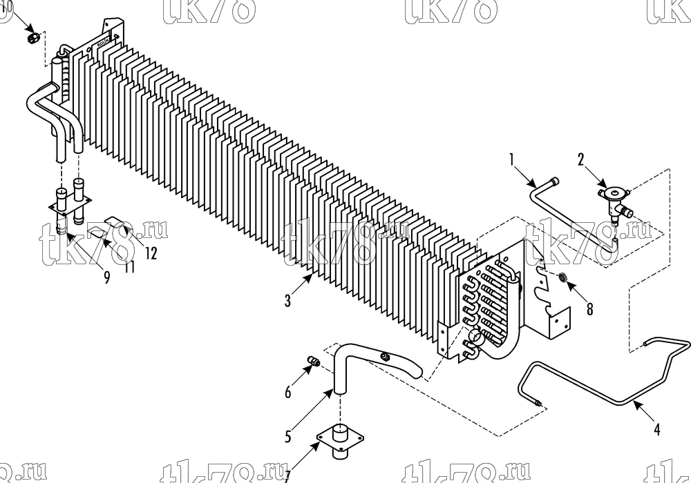 Каталог запчастей для Thermo King ATHENIA Shuttle SR-250 1000, 1004 EVAPORATOR COIL