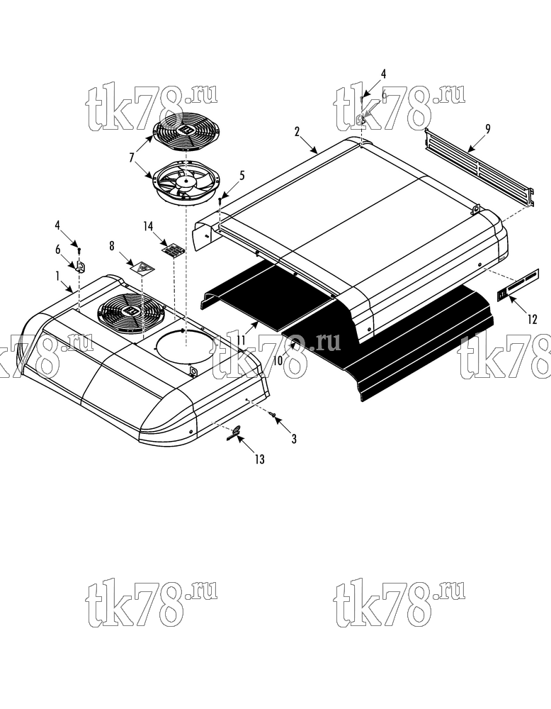 Каталог запчастей для Thermo King  STRUCTURAL COVERS & FANS
