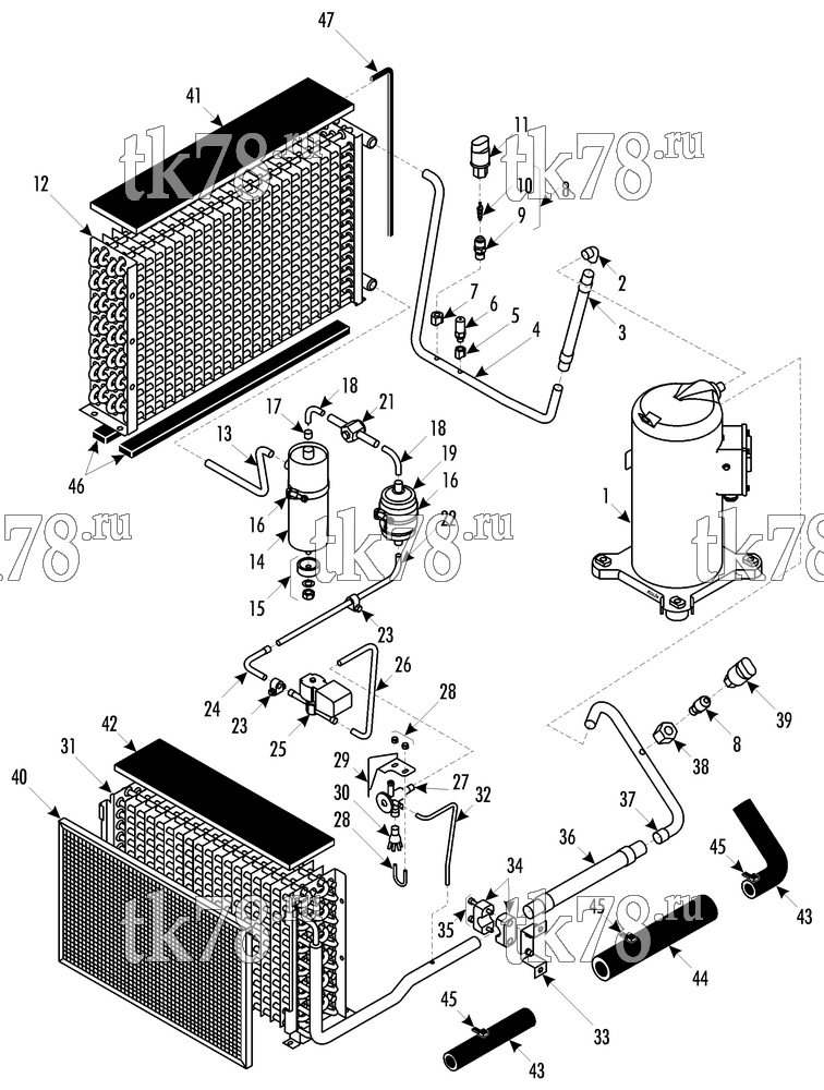 Каталог запчастей для Thermo King RAC 4 DP, RAC 4 DP3 REFRIGERATION COMPONENTS