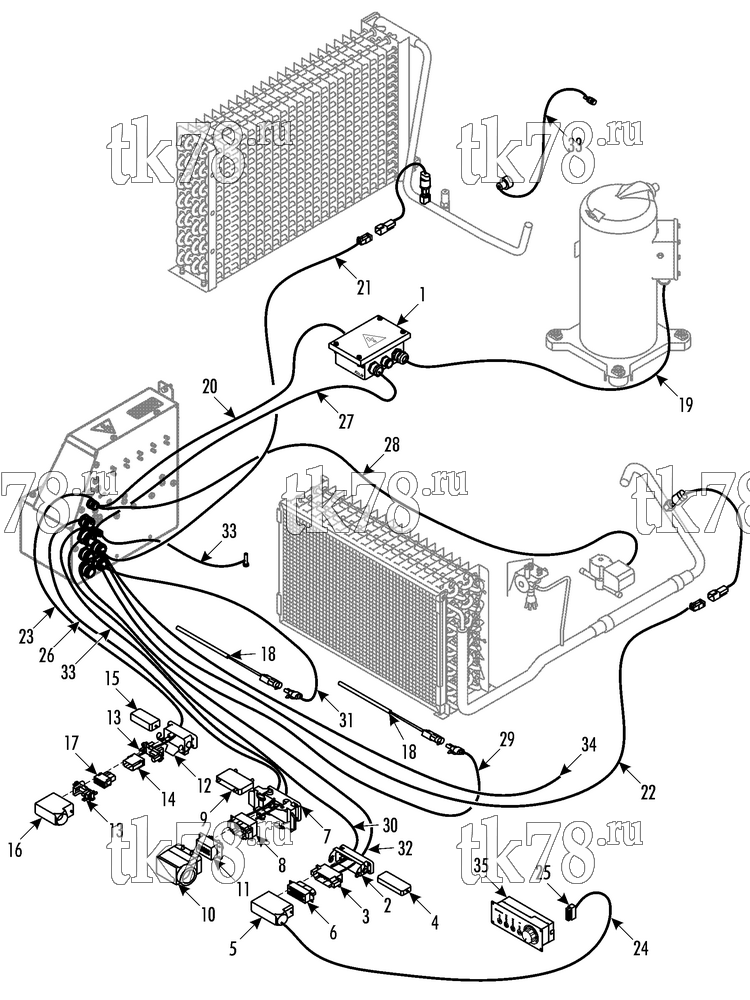 Каталог запчастей для Thermo King RAC 4 DP, RAC 4 DP3 ELECTRICAL COMPONENTS