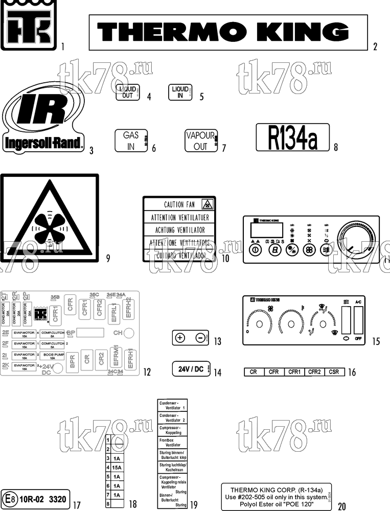 Каталог запчастей для Thermo King  NAMEPLATES