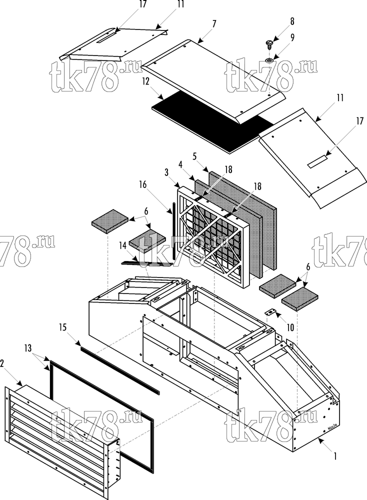 Каталог запчастей для Thermo King LRV-10T WAU FILTER UNIT