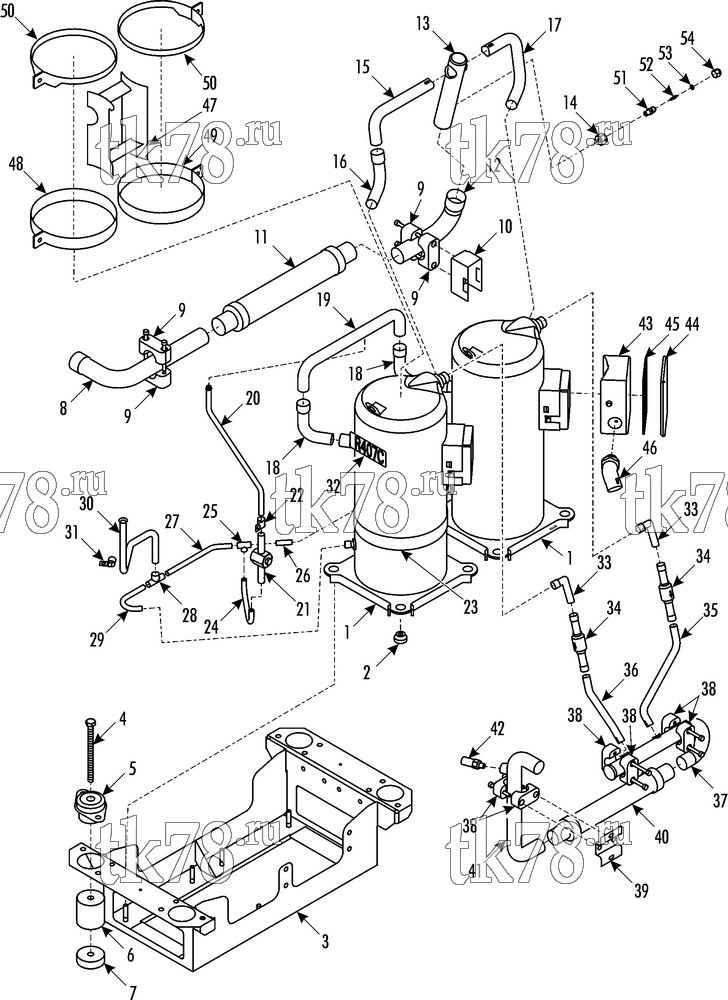 Каталог запчастей для Thermo King LRV-10T W1 COMPRESSOR SECTION