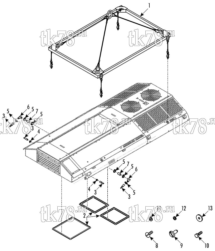 Каталог запчастей для Thermo King LRV-10T WAU UNIT MOUNTING