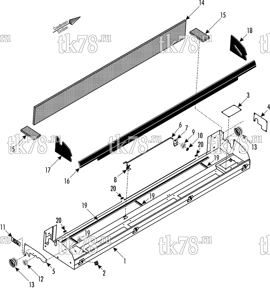 Каталог запчастей для Thermo King ATHENIA AP-L EVAPORATOR BASE 1