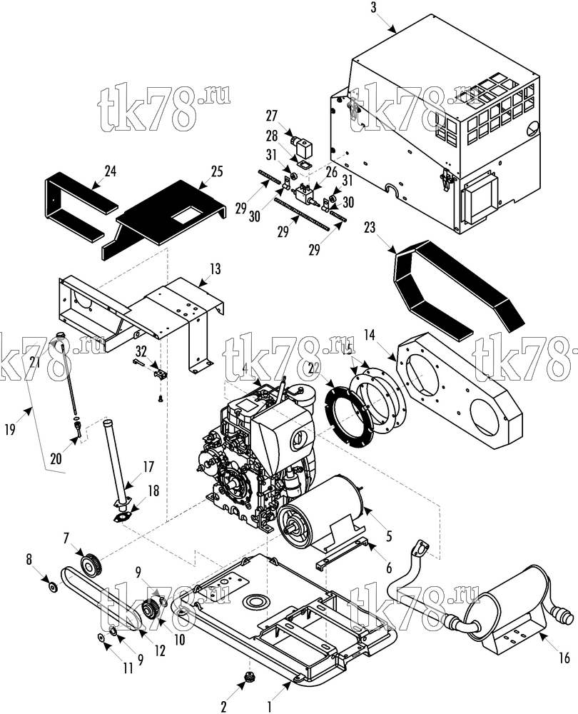 Каталог запчастей для Thermo King MOPACC - HATZ Engine (07/2005 & After) ENGINE ASSEMBLY - APU