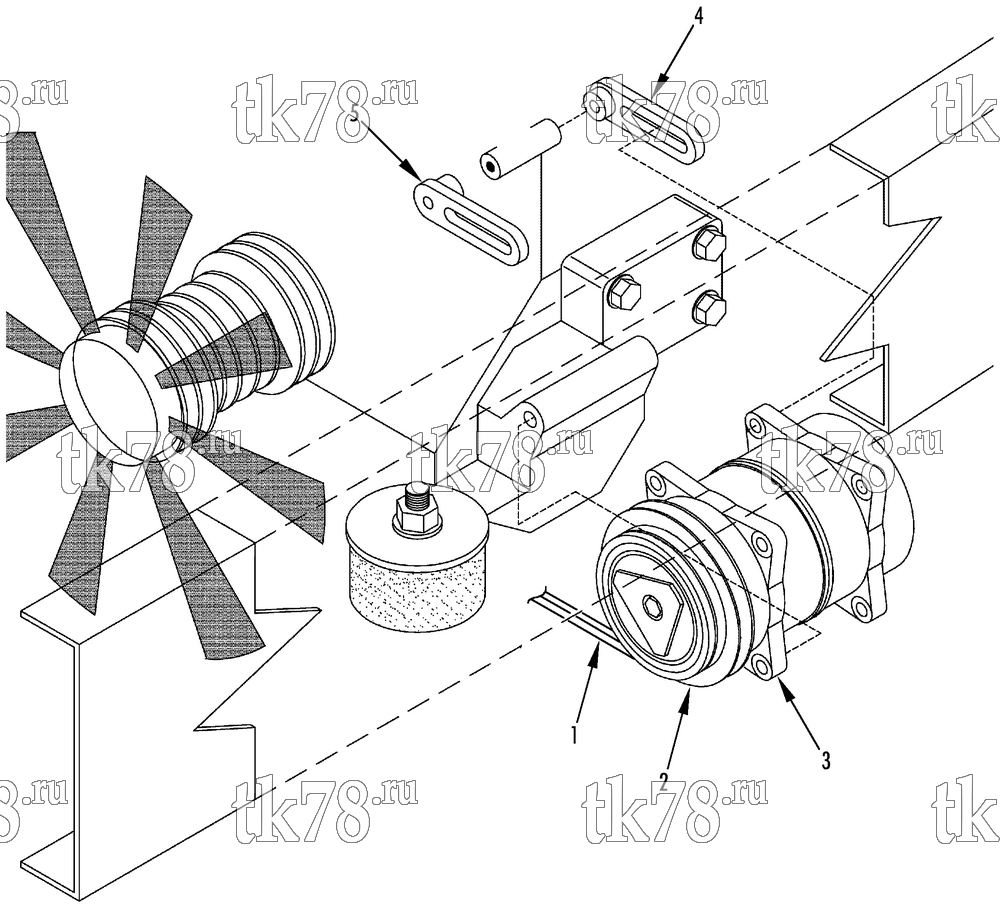 Каталог запчастей для Thermo King  DRIVE KIT (Volvo FL6, 12140252)
