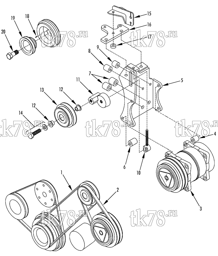 Каталог запчастей для Thermo King  DRIVE KIT (Iveco Daily, 12140155)