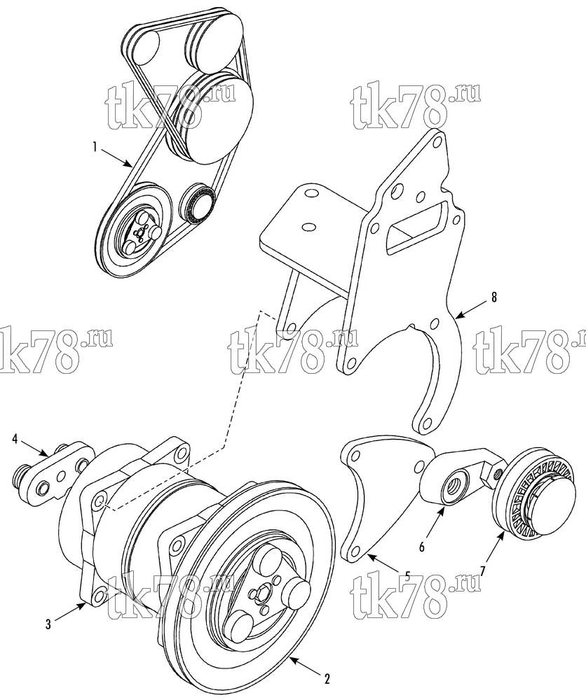 Каталог запчастей для Thermo King  DRIVE KIT (Renault Midlum 150/180 dCi, 12140424)