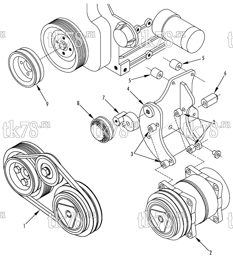 Каталог запчастей для Thermo King  DRIVE KIT (Citroen Jumper 2.5D.2.5TD, 12140210)