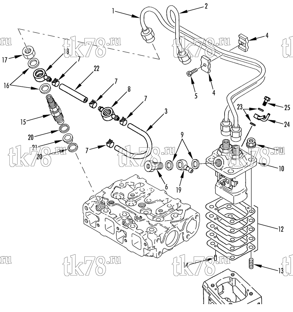 Каталог запчастей для Thermo King TriPac Tier 1 Engine FUEL INJECTION GROUP (TNE68C ETR)