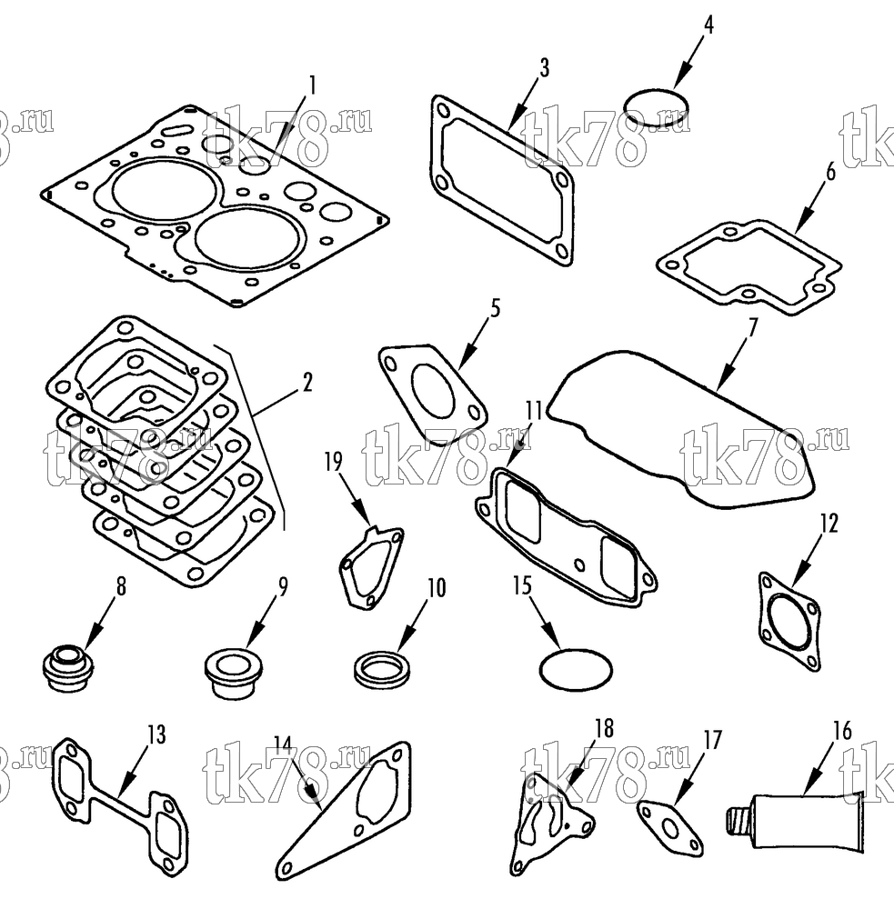 Каталог запчастей для Thermo King  OVERHAUL GASKET SET (TNE68C ETR)