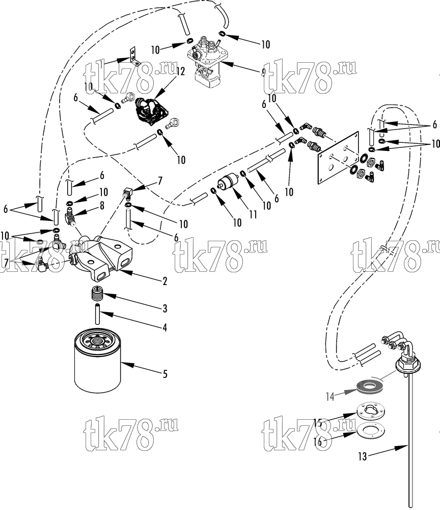 Каталог запчастей для Thermo King  FUEL FILTER GROUP (TIER 1 ENGINE)