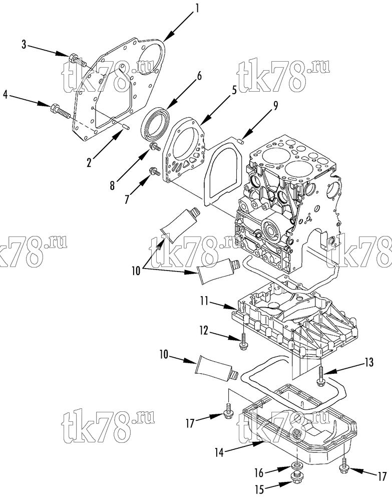 Каталог запчастей для Thermo King T-DAIRY EMEIA MOUNTING FLANGE & OIL SUMP (2TNV70 PTR)