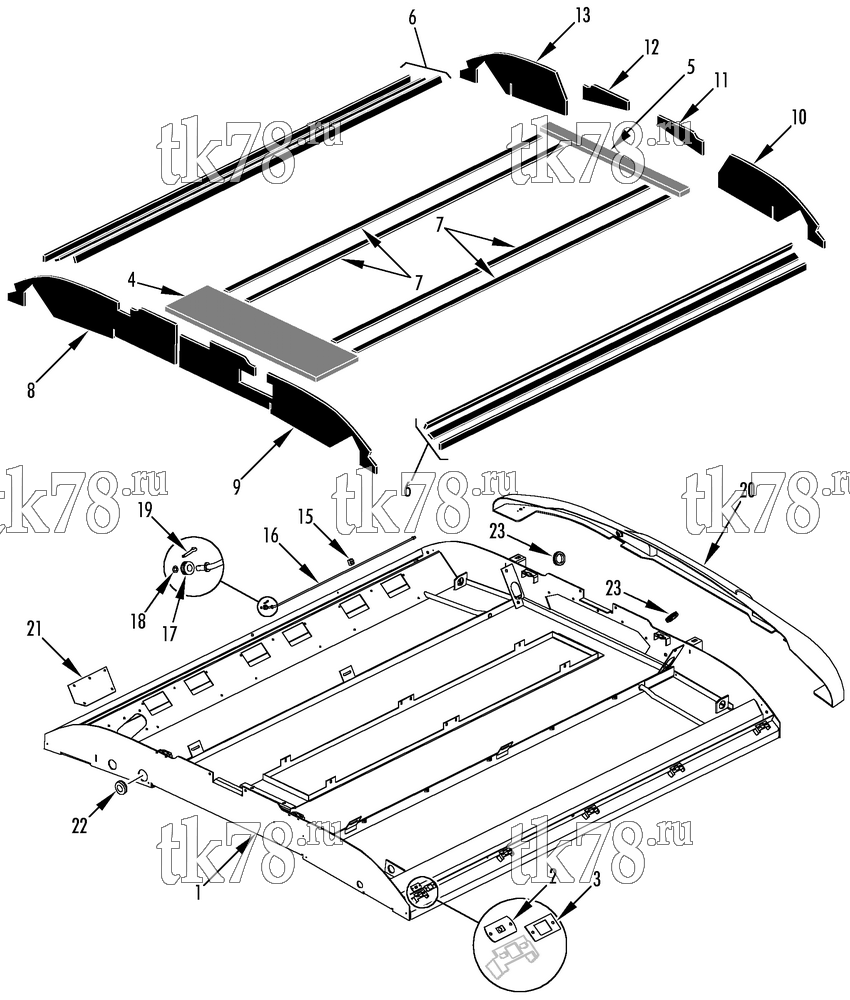 Каталог запчастей для Thermo King KRT 1000 EVAPORATOR FRAME & INSULATION