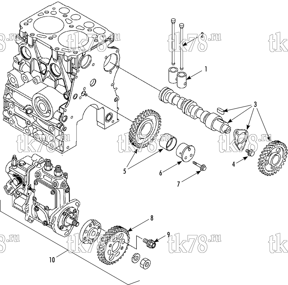 Каталог запчастей для Thermo King T-DAIRY EMEIA CAMSHAFT & DRIVING GEAR