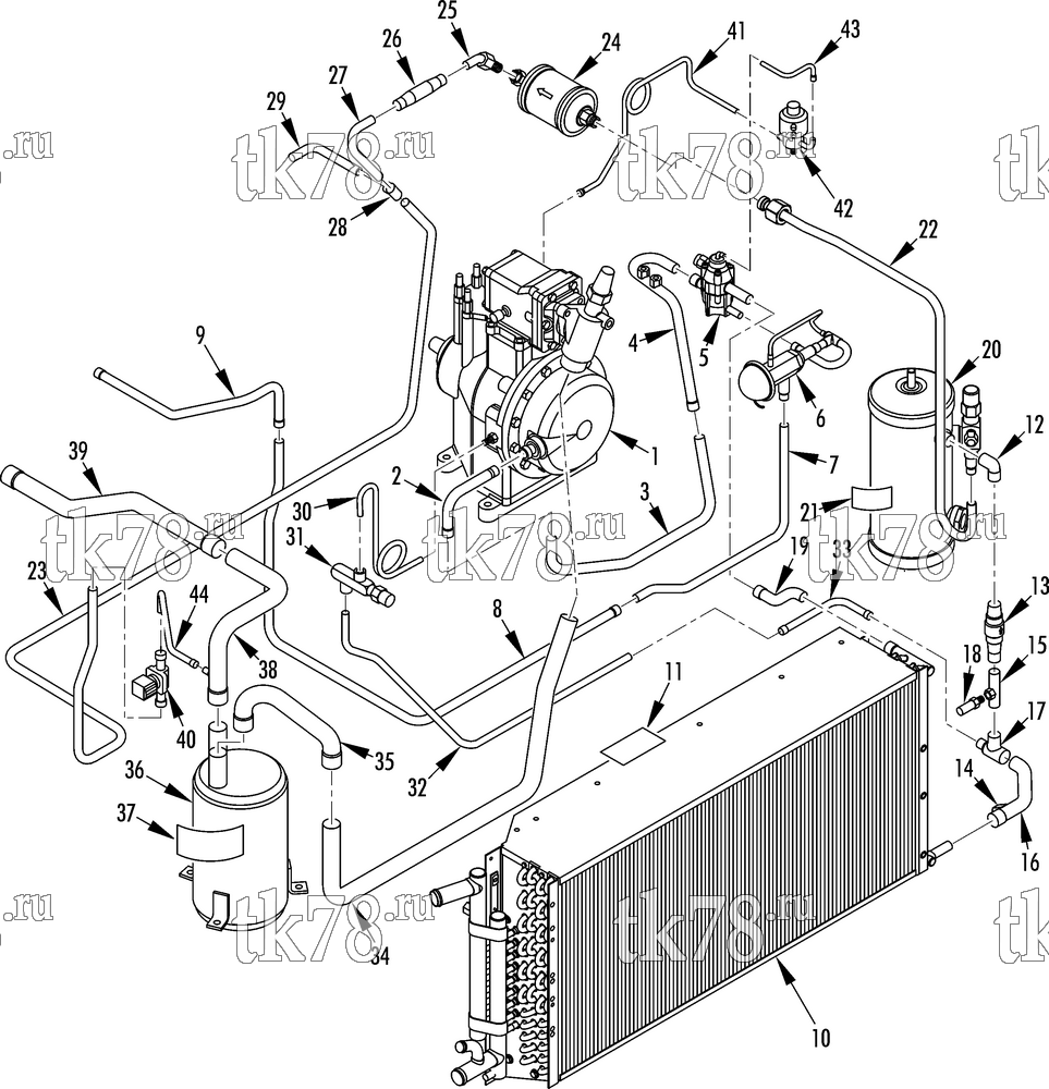 Каталог запчастей для Thermo King TS-500 w/TK 3.76 Engine REFRIGERATION COMPONENTS - CONDENSER