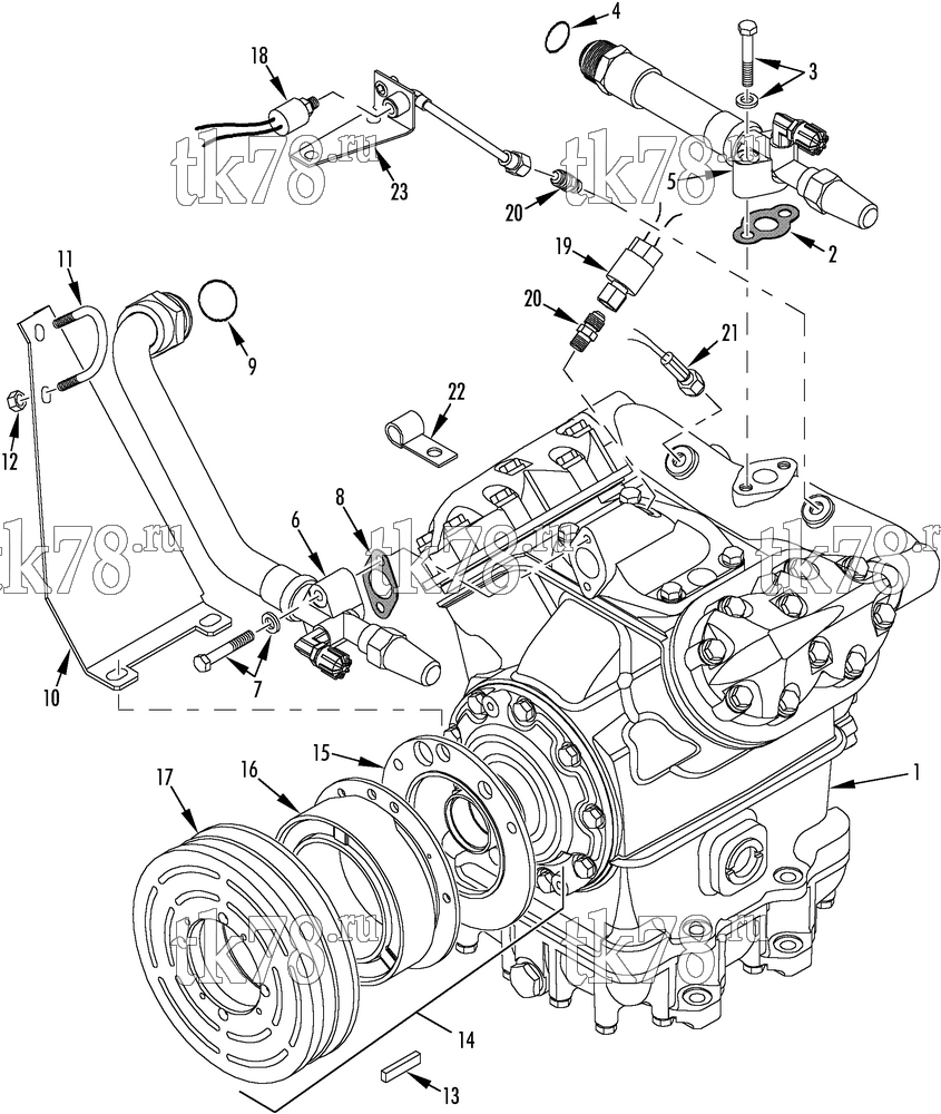 Каталог запчастей для Thermo King T2-M106 COMPRESSOR GROUP (5D37227G43, KIT 700448)