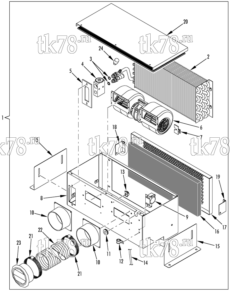 Каталог запчастей для Thermo King  EVAPORATOR ASSEMBLY (8/1/05 - 2/1/07)
