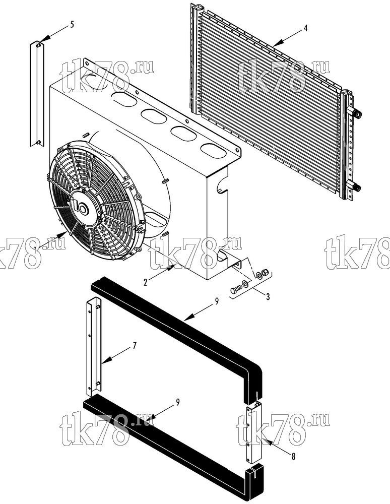 Каталог запчастей для Thermo King TriPac Tier 1 Engine CONDENSER GROUP (before 1/08)