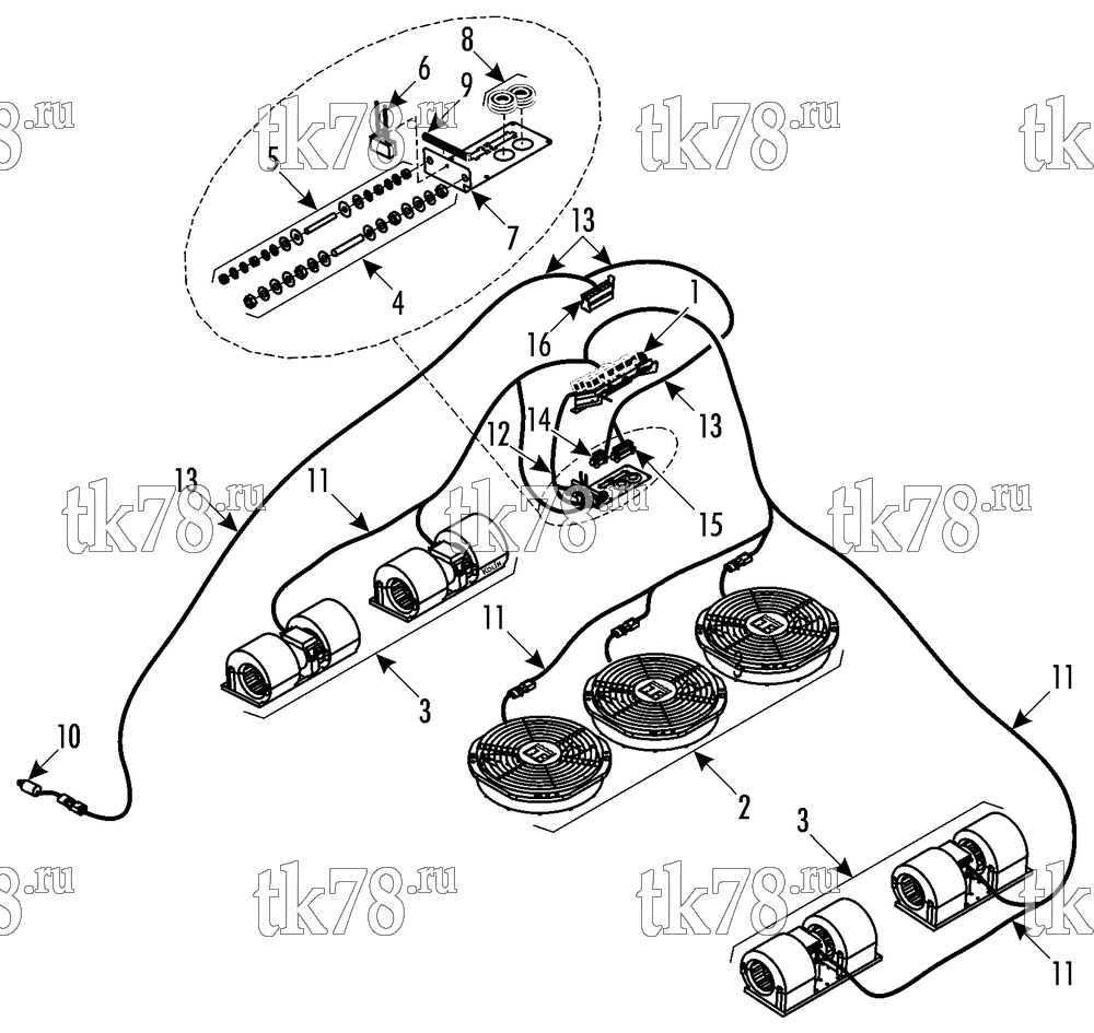 Каталог запчастей для Thermo King ATHENIA AP-X ELECTRICAL COMPONENTS (INSIDE SLAVE)