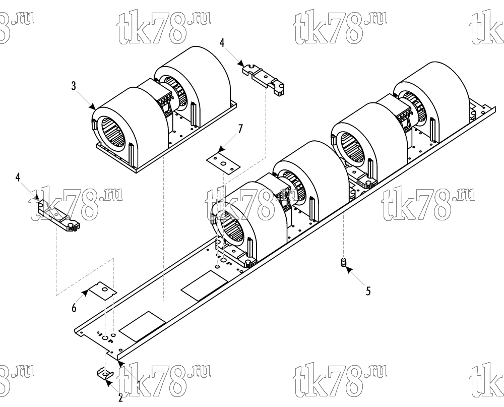 Каталог запчастей для Thermo King ATHENIA S805 N/W 1000, 1004 BLOWERS (007352)