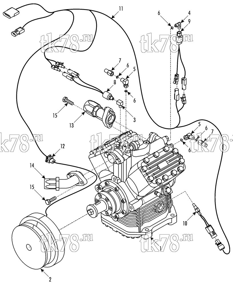 Каталог запчастей для Thermo King CITI-RT 1000 COMPRESSOR GROUP (KIT 718886)