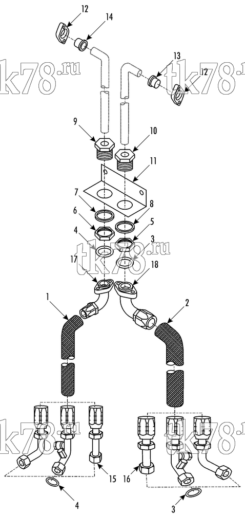 Каталог запчастей для Thermo King CITI-RT 1000 HOSE & FITTING KIT (China)