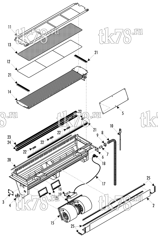 Каталог запчастей для Thermo King Roof Heater CONDOR CONDOR - RIGHT (1E05342G04)