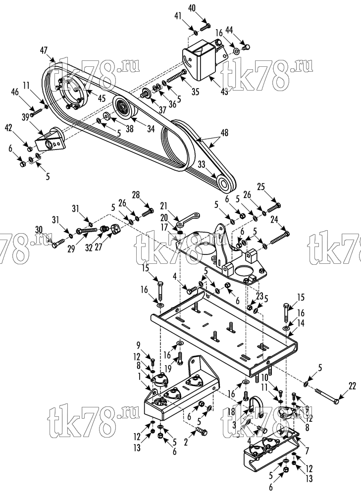 Каталог запчастей для Thermo King Bus Drive Kits DRIVE KIT 700734 - MAN R33 X430 w/Engine Pulley