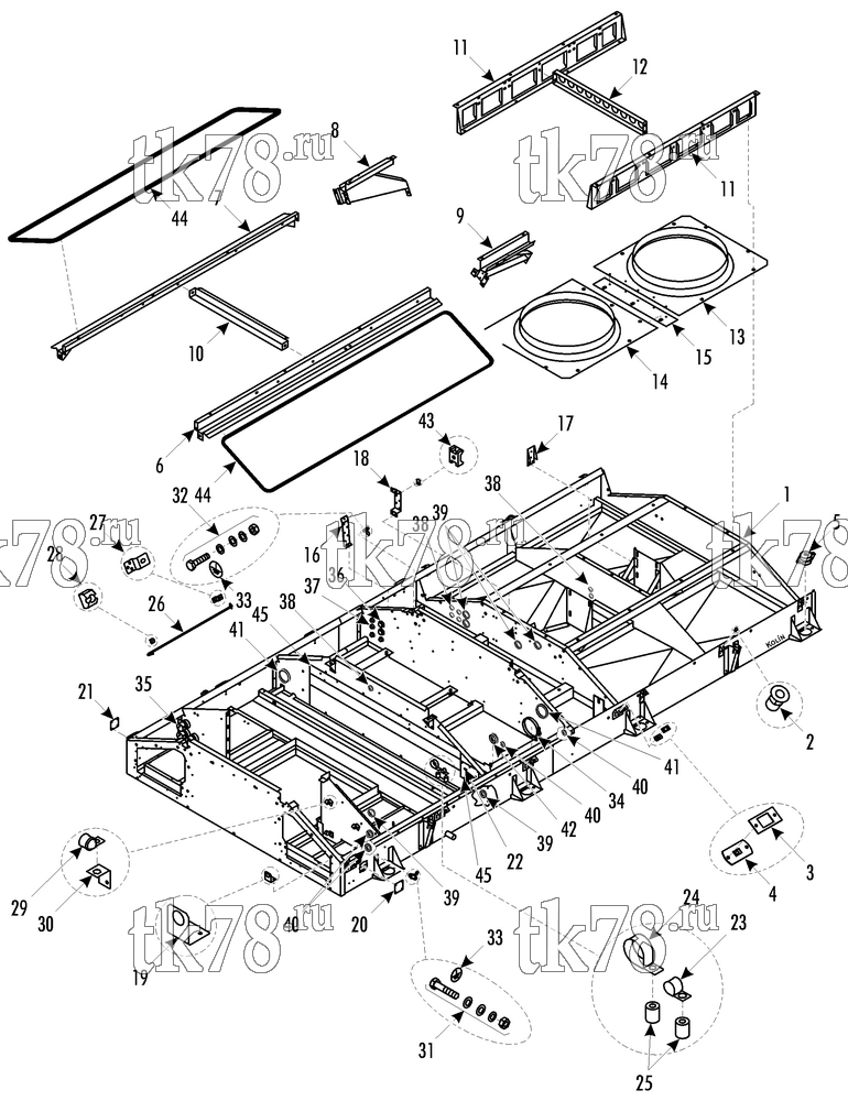 Каталог запчастей для Thermo King LRV-10T WAU FRAME & COMPONENTS