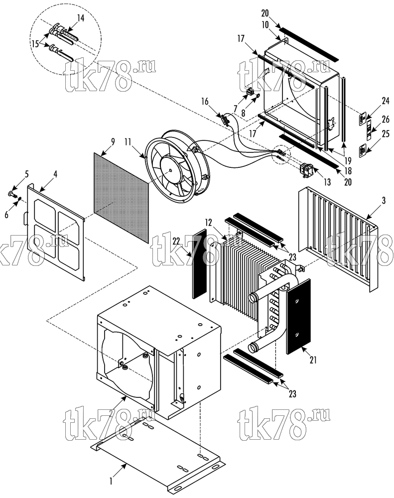 Каталог запчастей для Thermo King Heater TRACKER TRACKER ASSY (1E17006G03)