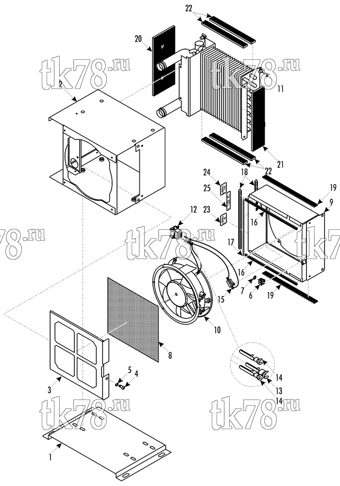 Каталог запчастей для Thermo King Heater TRACKER TRACKER ASSY (1E17006G05)