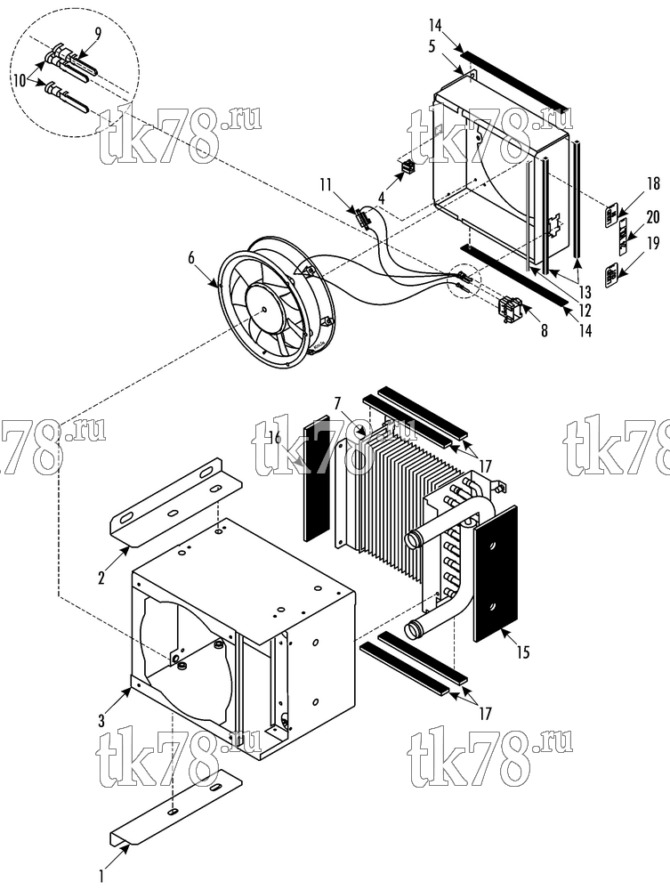 Каталог запчастей для Thermo King Heater TRACKER TRACKER ASSY (1E17006G09)