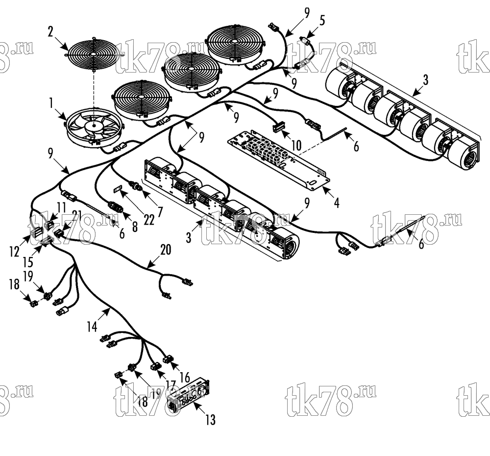 Каталог запчастей для Thermo King CITI-RT & CITI-RT N 1012 ELECTRICAL COMPONENTS (ClimaAIRE II, 006546, 006548)