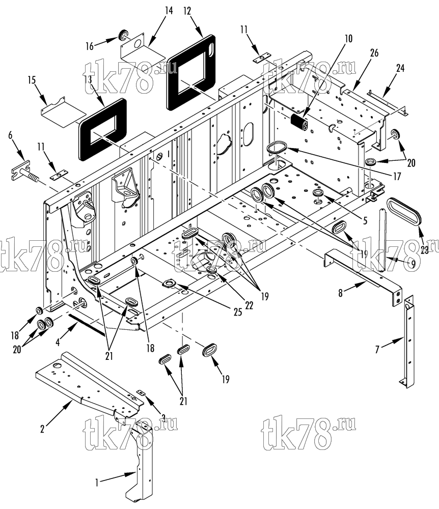 Каталог запчастей для Thermo King SPECTRUM TS w/TK 376 Engine CONDENSER FRAME GROUP