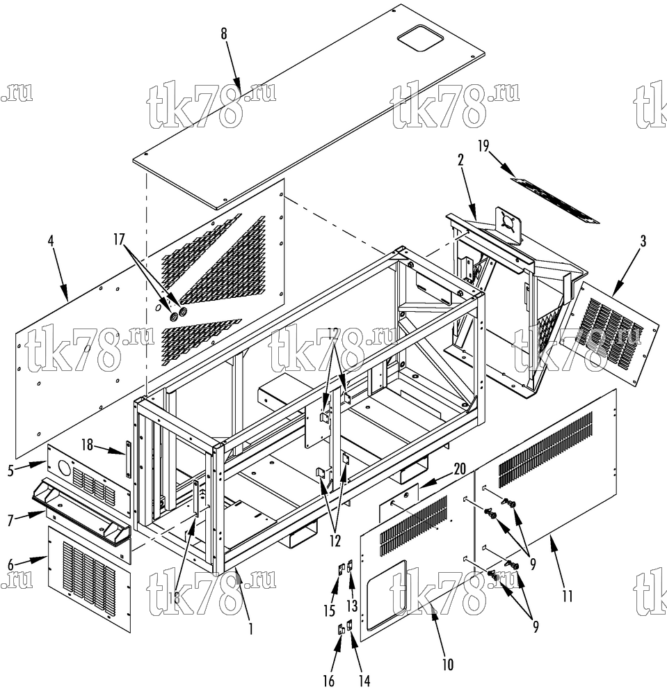 Каталог запчастей для Thermo King SGSM 3000 STRUCTURAL COMPONENTS (SGSM)