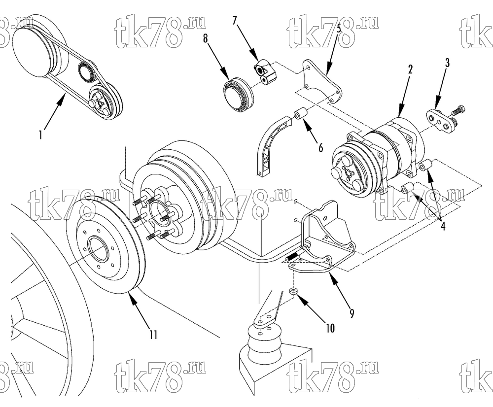 Каталог запчастей для Thermo King  DRIVE KIT (Scania P94DB, 12140390)