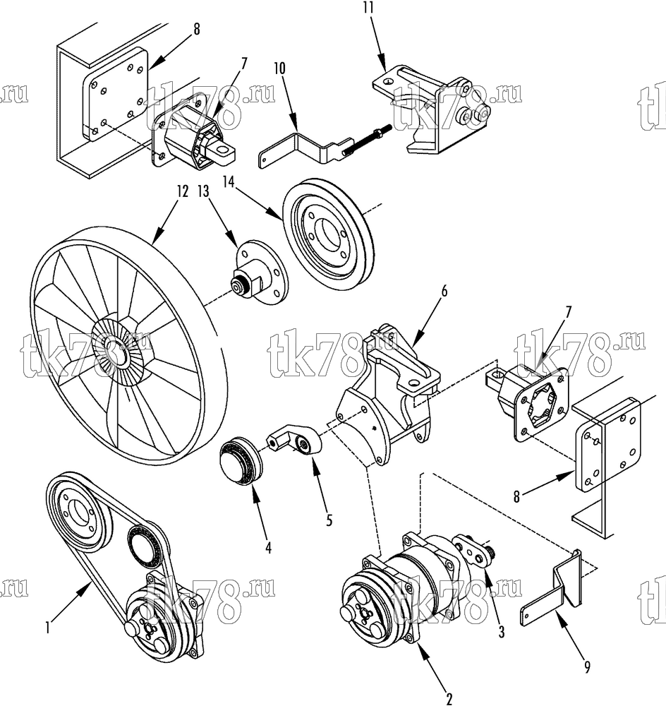 Каталог запчастей для Thermo King  DRIVE KIT (DAF LF 55,12140419)