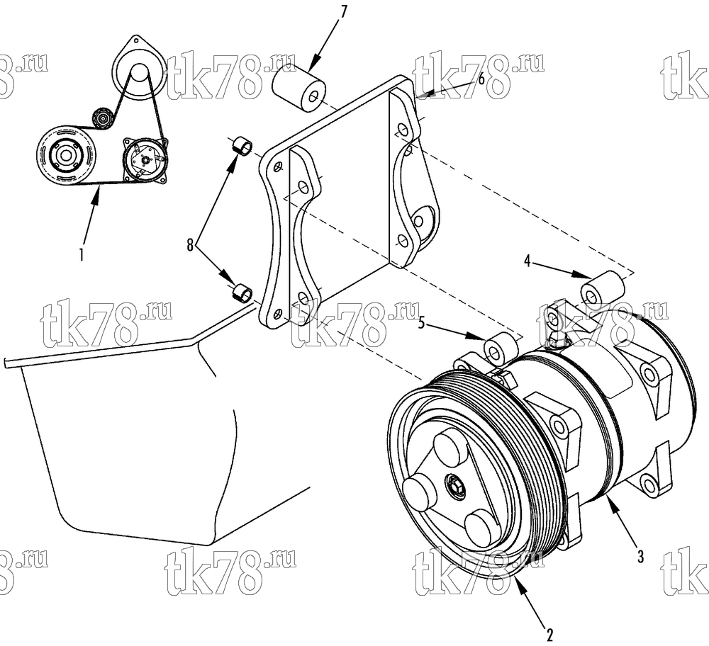 Каталог запчастей для Thermo King  DRIVE KIT (Volkswagen Caddy 2.0 SDI,12140433)
